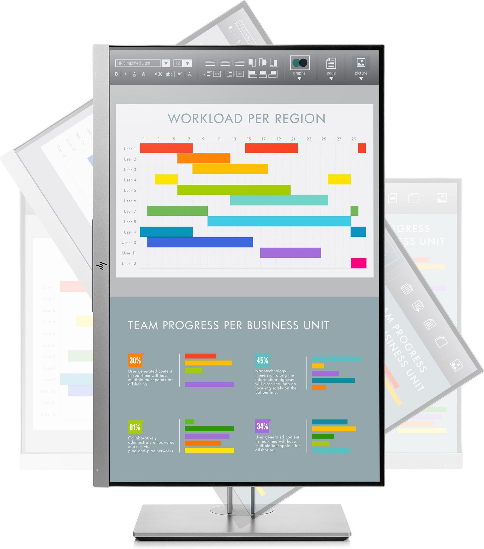 HP E243i 24-inch IPS Monitor showcasing its sleek design and adjustable stand features.